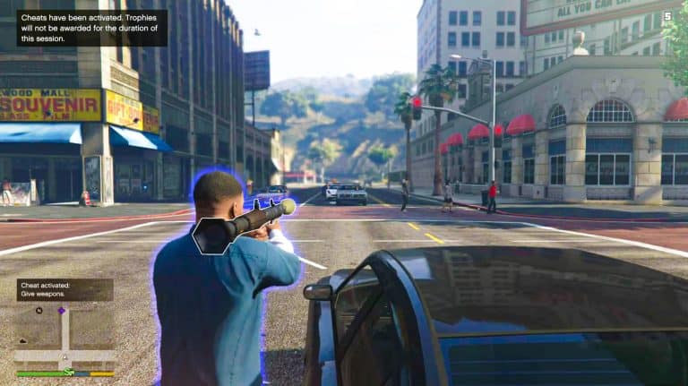 The give all weapons cheat code for GTA 5 on PC.
